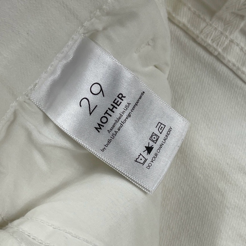 Mother Jeans Womens 29 White Denim High Rise Flare Hustler Ankle Fray Coastal - Picture 3 of 11
